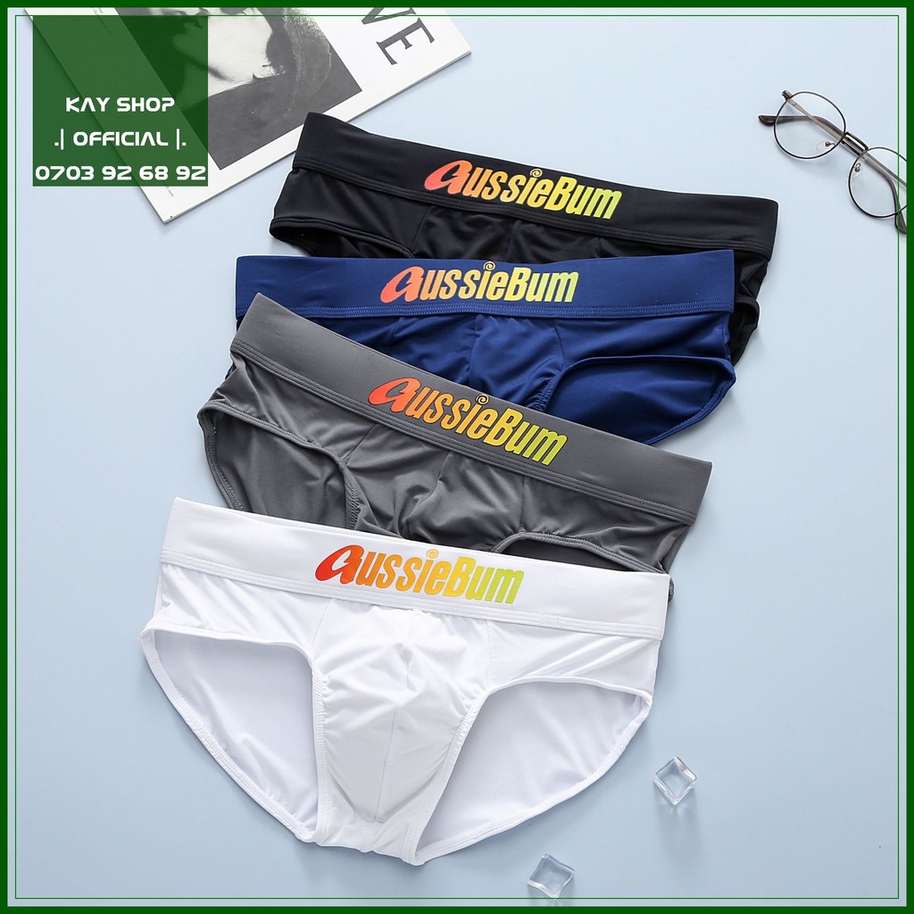 [SALE SẬP SÀN] Quần lót nam tam giác AUSSIEBUM chuyển màu thun lạnh co dãn - Quần sịp nam tôn mông cao cấp - KAYSTG002