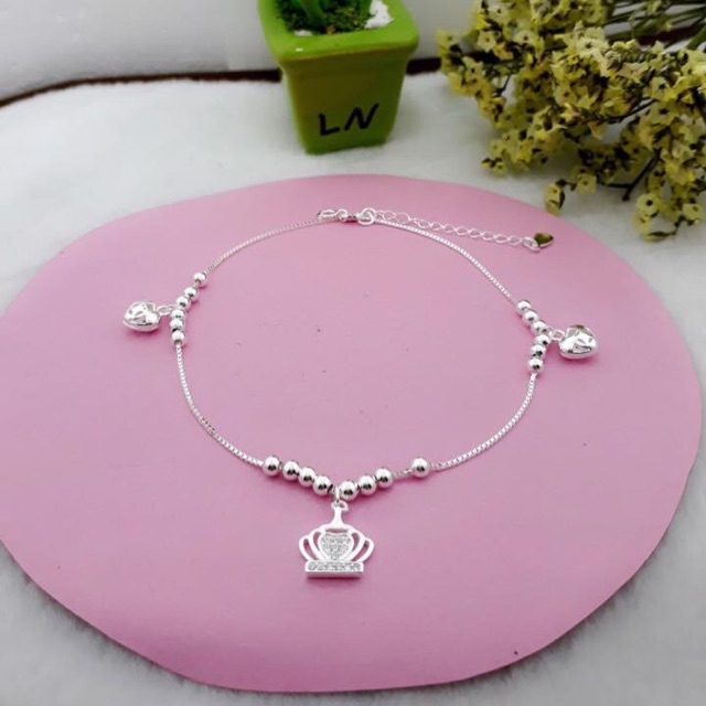 Lắc chân bạc ý 925