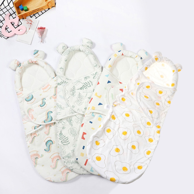 Chăn Quấn Em Bé Chất Liệu Cotton Mềm Mại Giữ Ấm Tiện Dụng