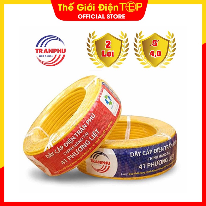 Dây Điện Dẹt 2x4,0 Trần Phú -Thế Giới Điện TopE (bán theo m)