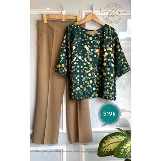 Set bộ lụa trung niên sang trọng