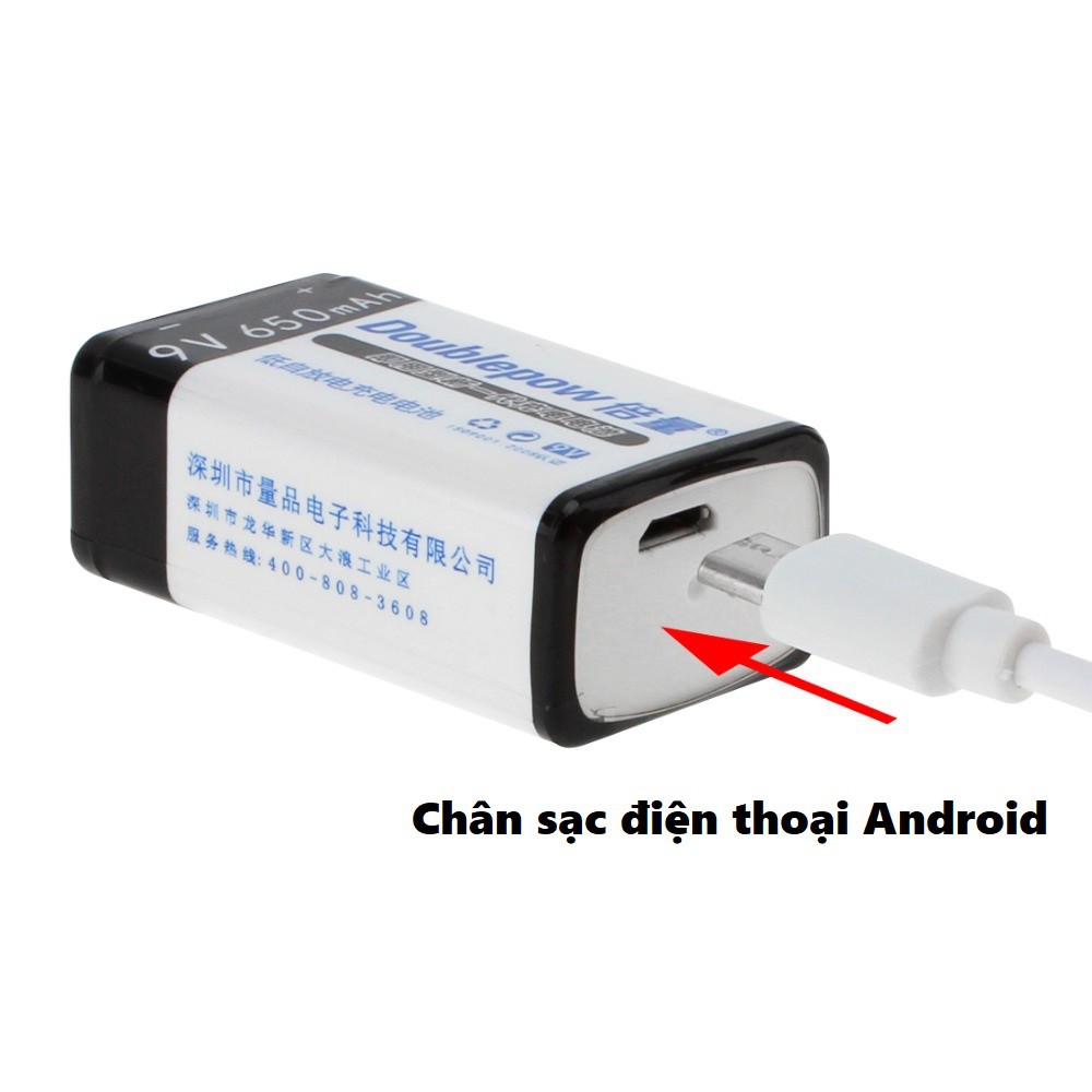 Pin sạc 9v 650mAh dung lượng thật