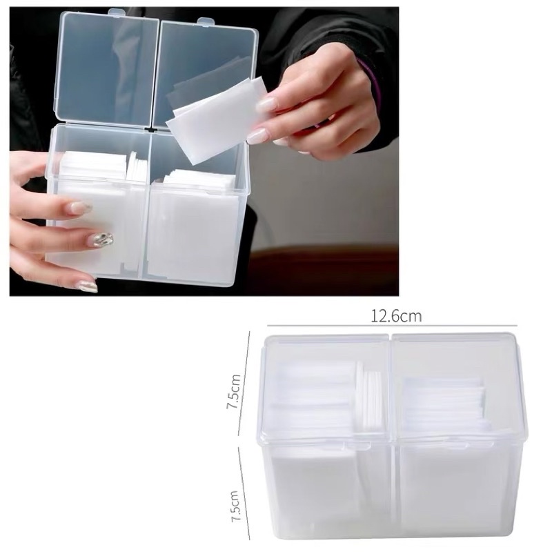 Hộp nhựa 2 ngăn đựng giấy lau gel