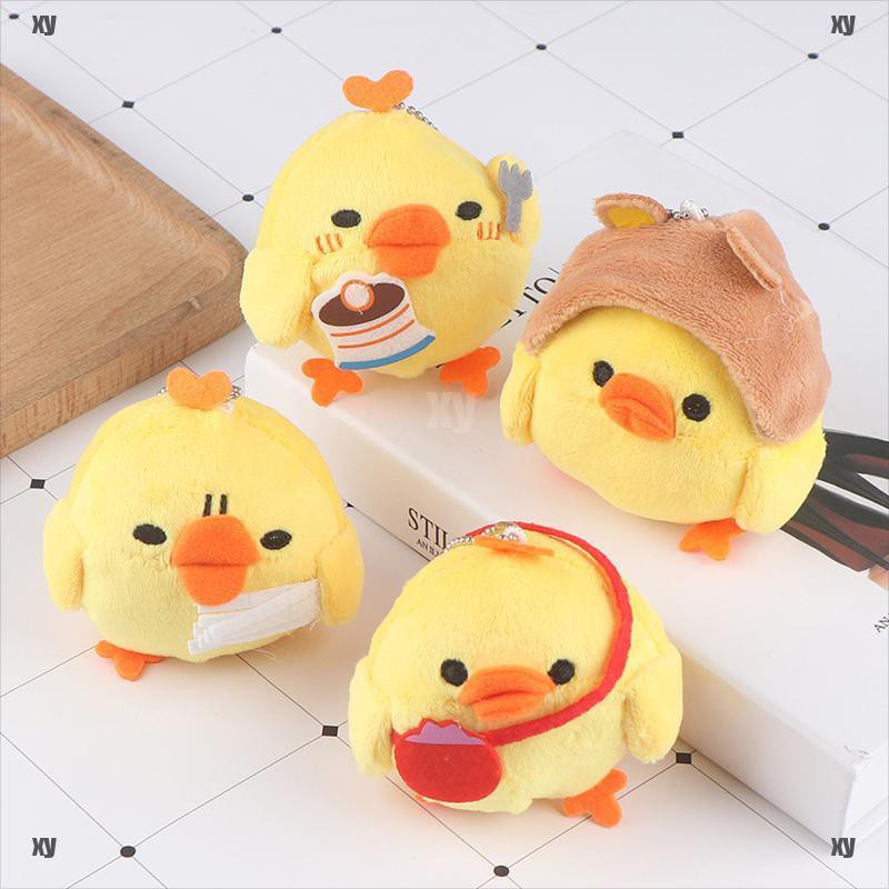 Móc khóa hình chú gà con nhồi bông đáng yêu xinh xắn