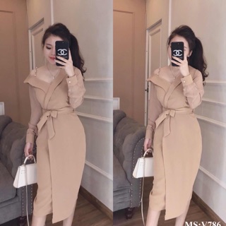 Váy trễ vai đính Ngọc dây