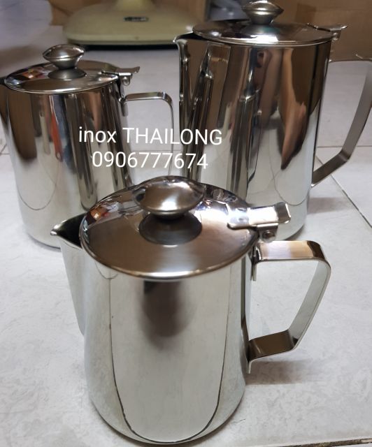 Ca đánh sữa inox cao cấp 304 có nắp đủ dung tích