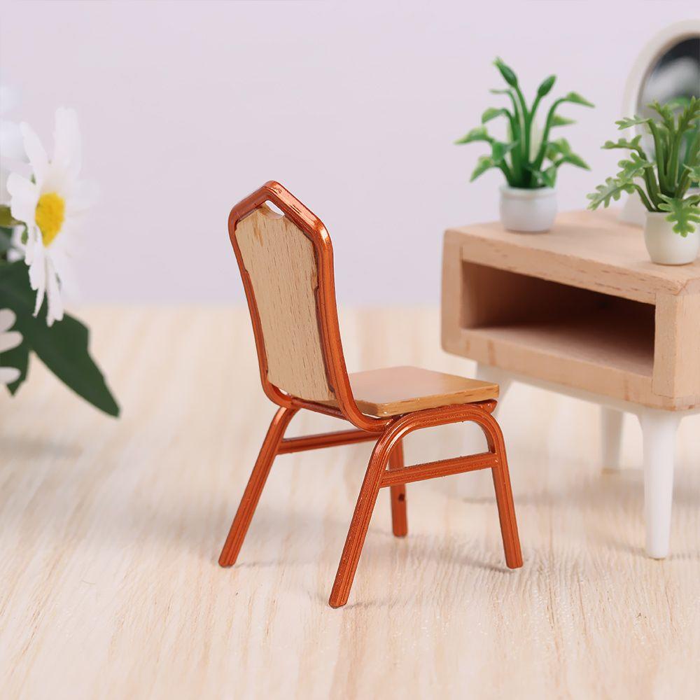 RAINBOW Mô Hình Ghế Gỗ 3 Màu Trang Trí Nhà Búp Bê