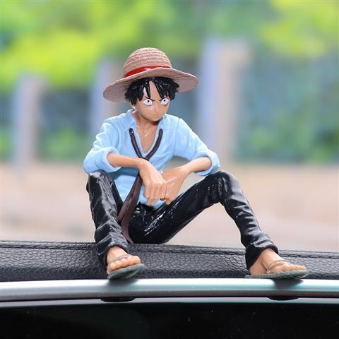 Mô hình nhân vật anime Luffy dễ thương dùng trang trí bảng điều khiển xe ô tô chất lượng cao