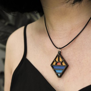 Vòng cổ vintage từ gỗ tự nhiên