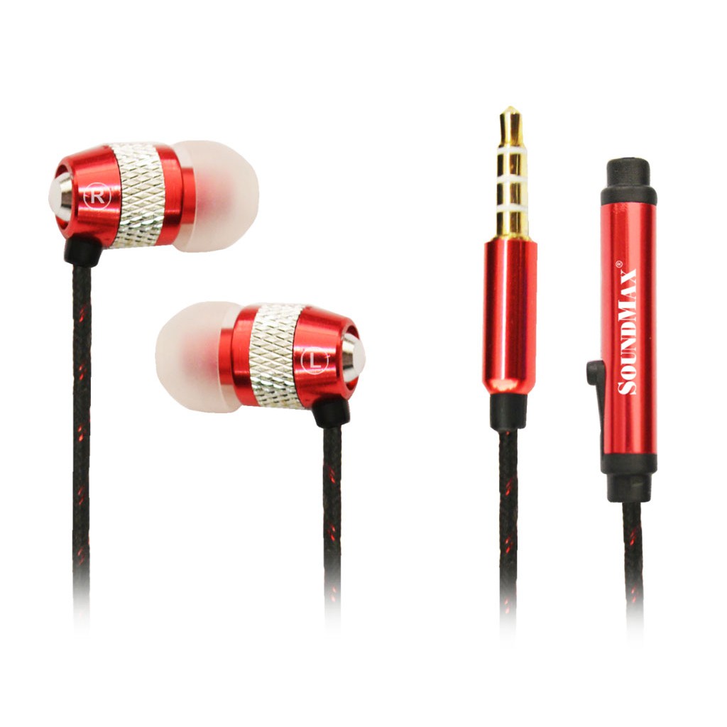 Tai Nghe Nhét Tai SoundMax AH-306s ( Màu đỏ) - Hàng Chính Hãng