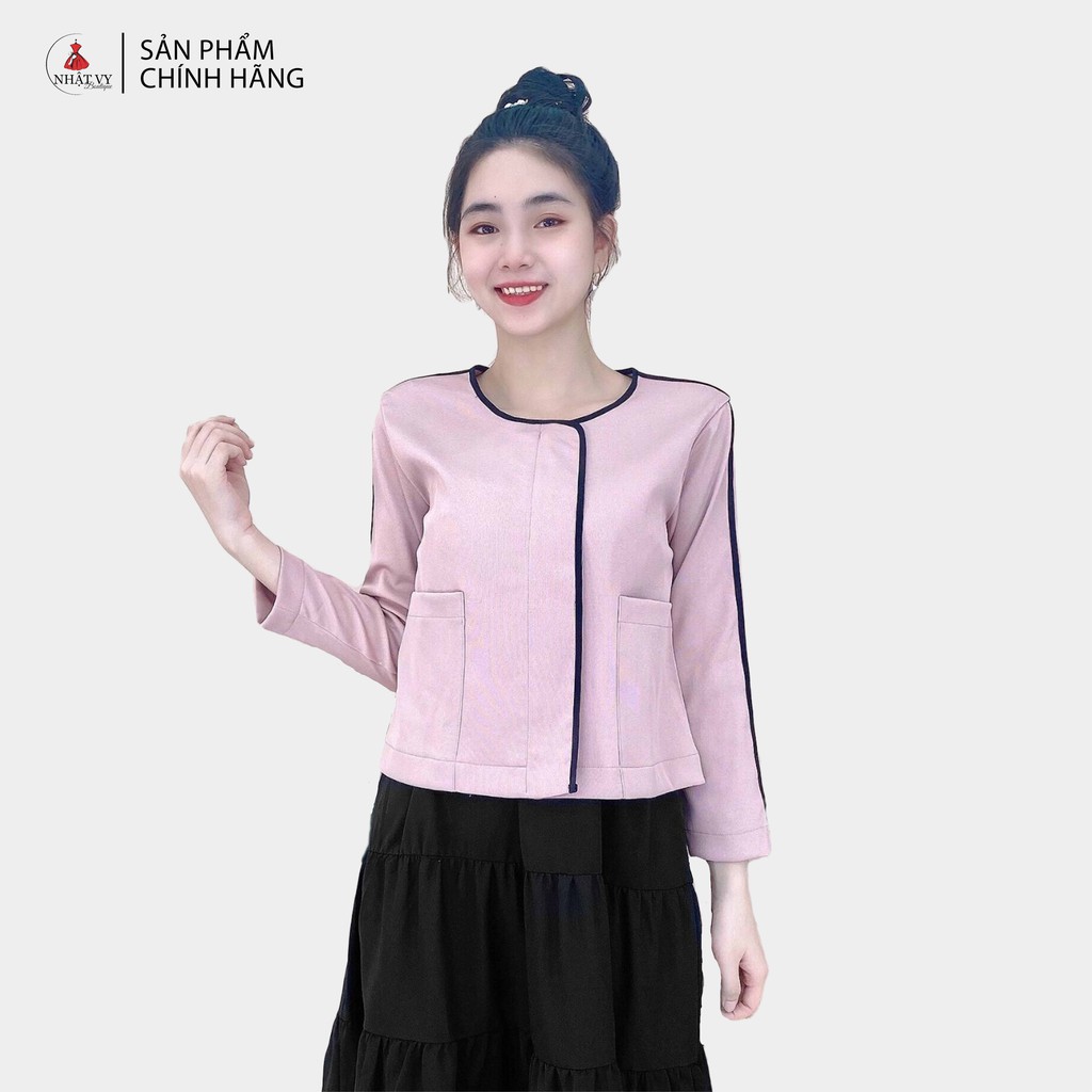 [Mã LT50 giảm 50k đơn 250k] Áo khoác vest viền đen - NHATVY D1629