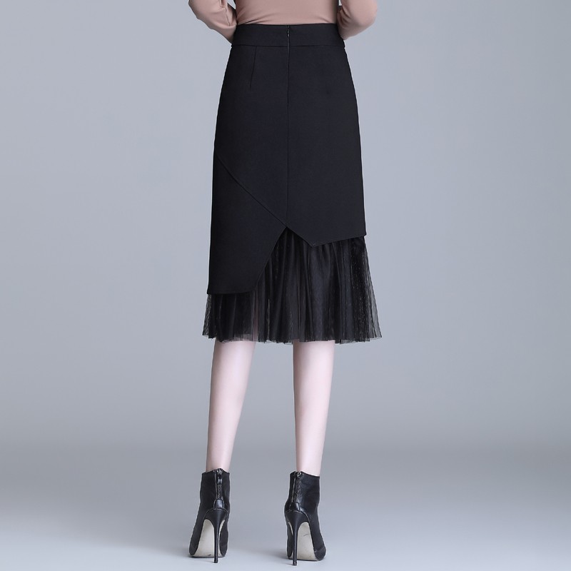 (HÀNG SẴN) Chân Váy Phối Ren Chữ A Sang Trọng VH78 - Hàng Quảng Châu Cao Cấp