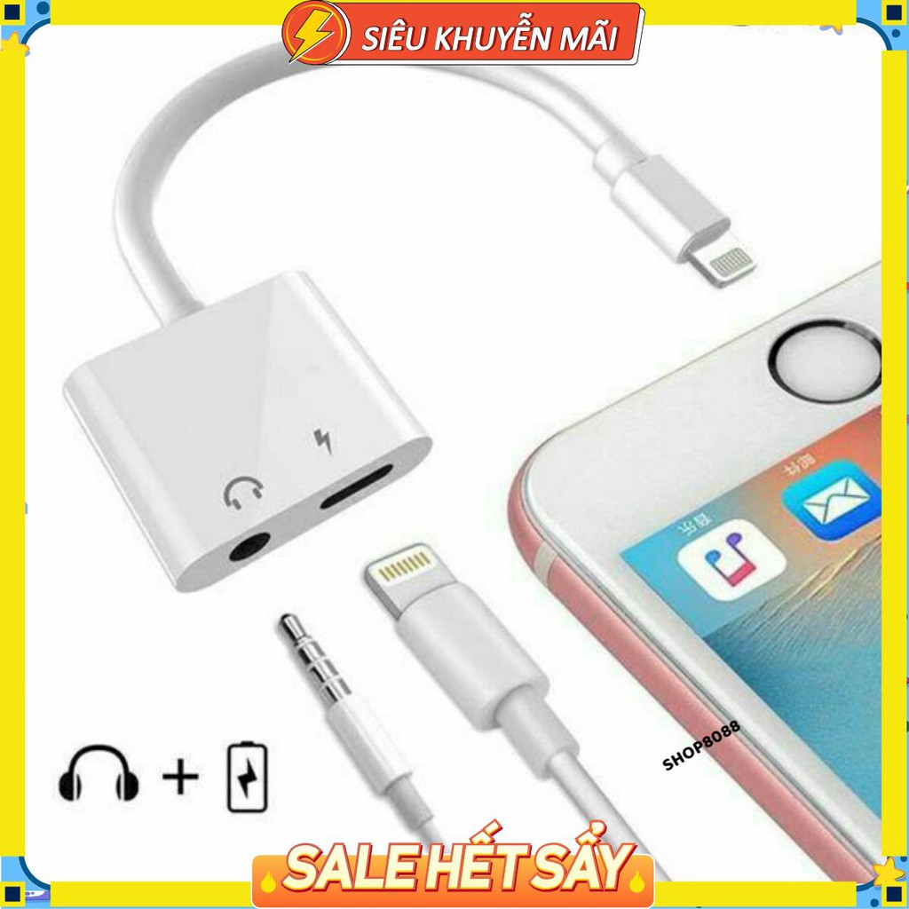 Jack chuyển đổi 2 cổng vừa sạc vừa cắm tai nghe cho IPhàng cao cấp lỗi 1 đổi 1