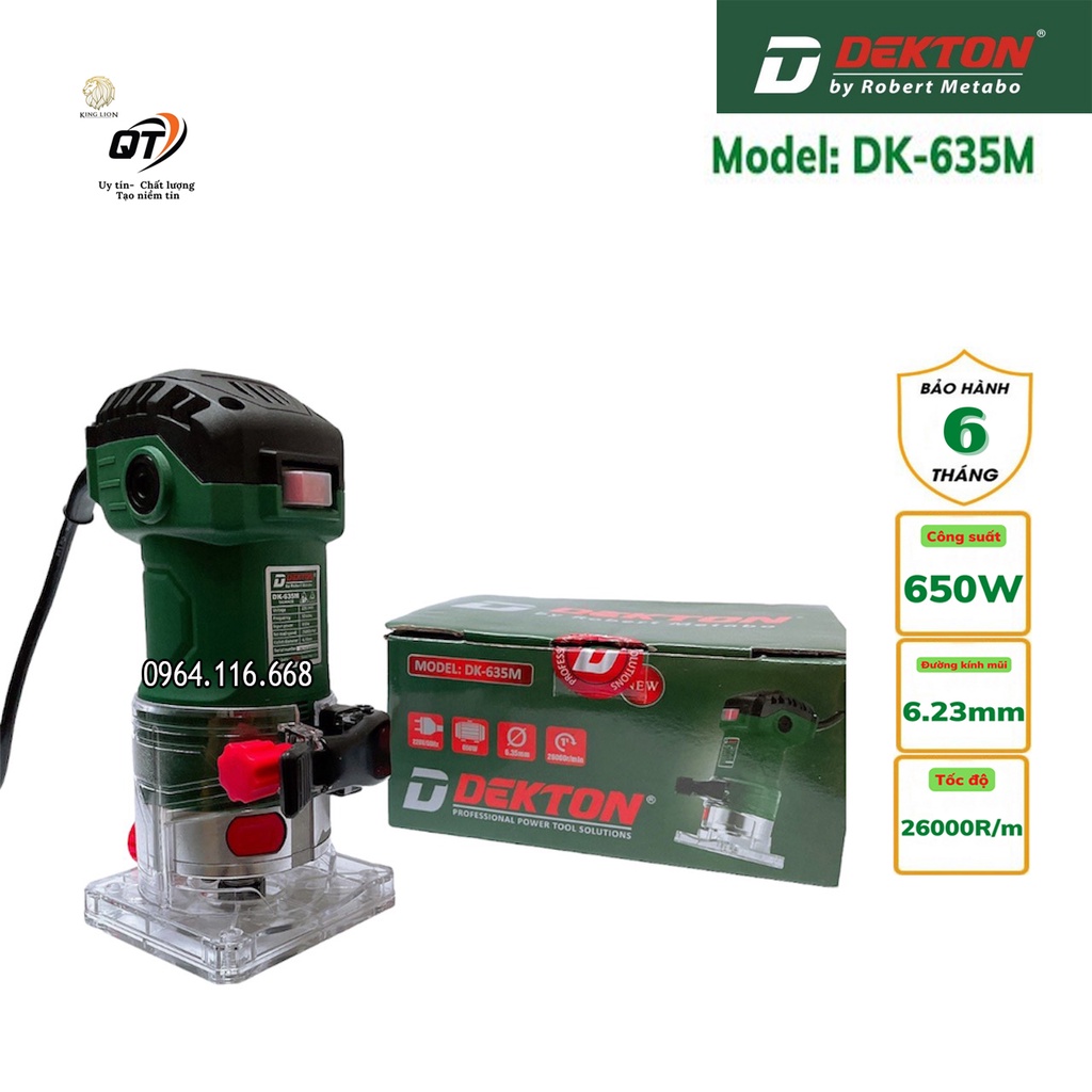 Máy phay gỗ cầm tay, soi gỗ, soi alu Dekton DK-635M
