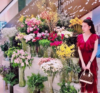 đầm đỏ bèo ngực