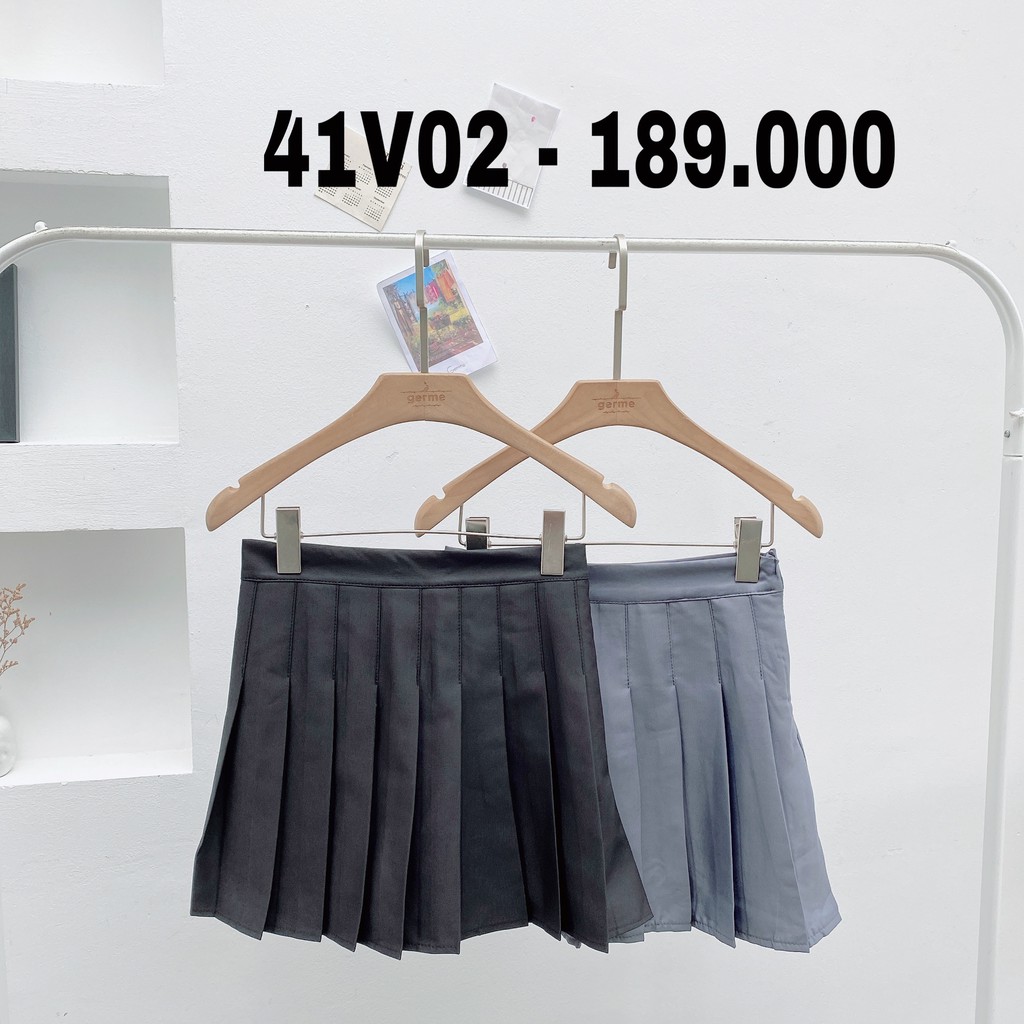 [Mã WABRWA8 giảm 15% đơn 99k] Chân váy xếp ly cạp cao 41v02 by germe | BigBuy360 - bigbuy360.vn