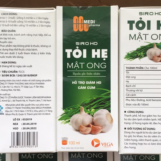 😍( Cực Nhạy ) Siro Ho TỎI HẸ MẬT ONG