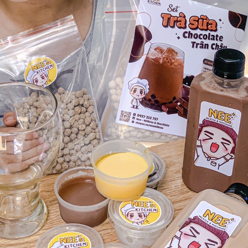 Set nguyên liệu trà sữa chocolate trân châu siêu ngon (25-30 ly/set). | BigBuy360 - bigbuy360.vn