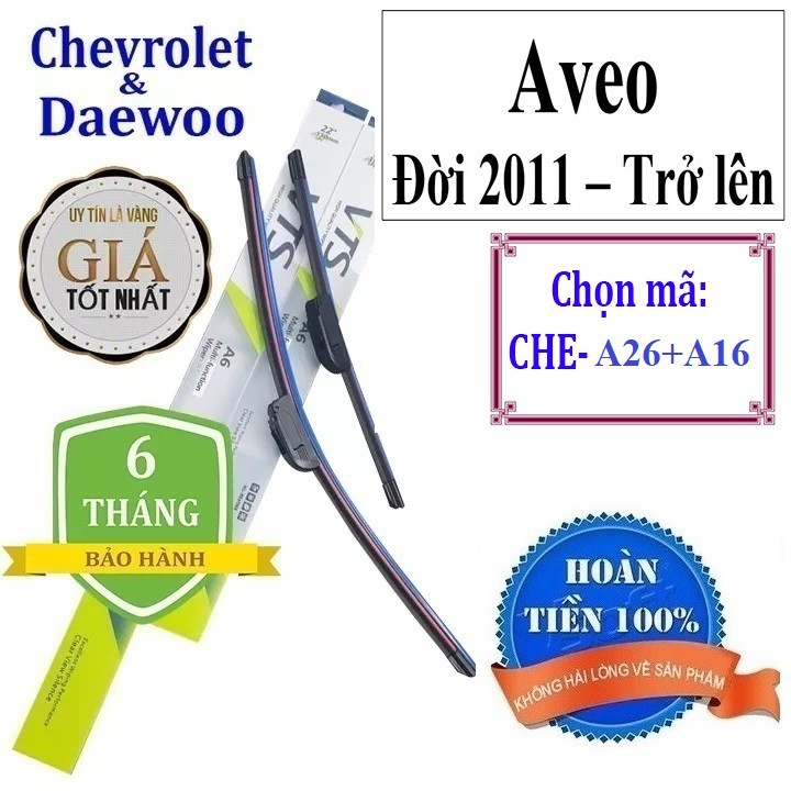 Cần gạt nước mưa ô tô Chevrolet, Daewoo Aveo Đười 2011 Trở lên - Và các dòng xe khác của Chevrolet, Daewoo - vo2_store