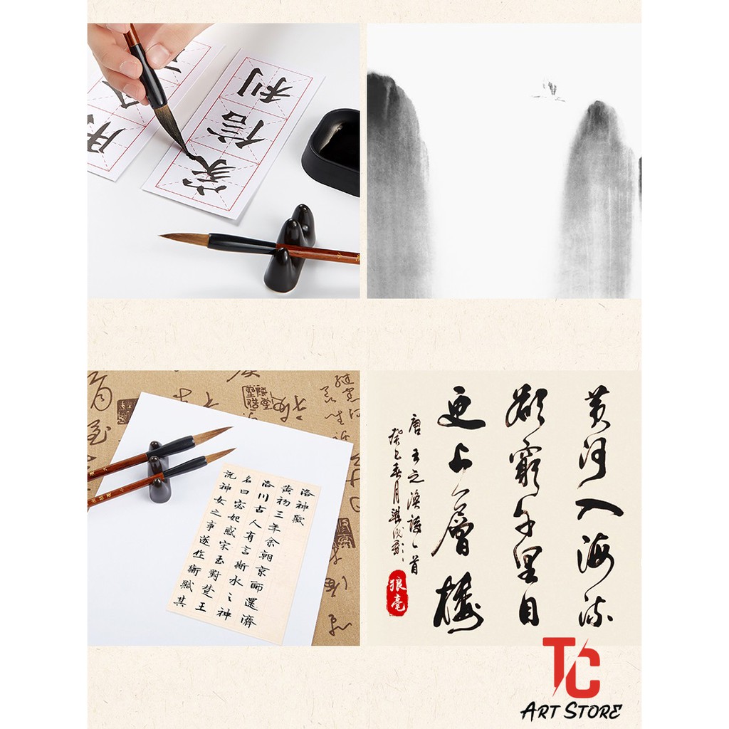 Bộ công cụ luyện viết chữ thư pháp, Tiếng Trung BAOKE 2S008- Viết bằng nước-Kèm giấy vẽ huyền ảo, sử dụng được nhiều lần
