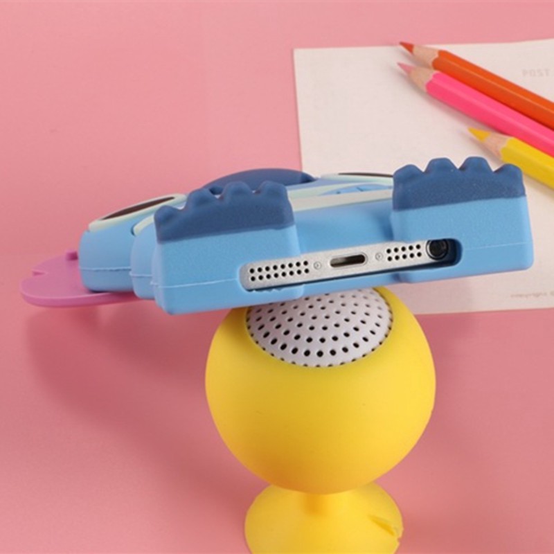 Ốp điện thoại silicone hình hoạt hình Stitch 3D cho IPhone 4 5 6 Plus 4s 7 8 Plus X Touch 5 6