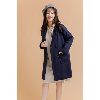 Áo khoác dạ nữ cổ bẻ - 92Wear
