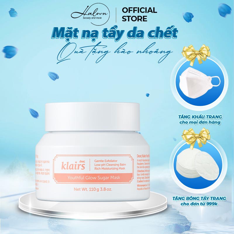 Mặt nạ tẩy da chết chiết xuất bưởi Klairs Youthful Glow Sugar Mask 110g giúp kháng khuẩn, kiểm soát bã nhờn