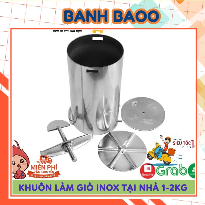 Khuôn Làm Giò, Bộ Khuôn Làm Giò Lụa, Giò Mỡ, Chả Bằng Inox Tại Nhà Siêu Tiện Dụng, Hợp Kim Inox Chống Gỉ