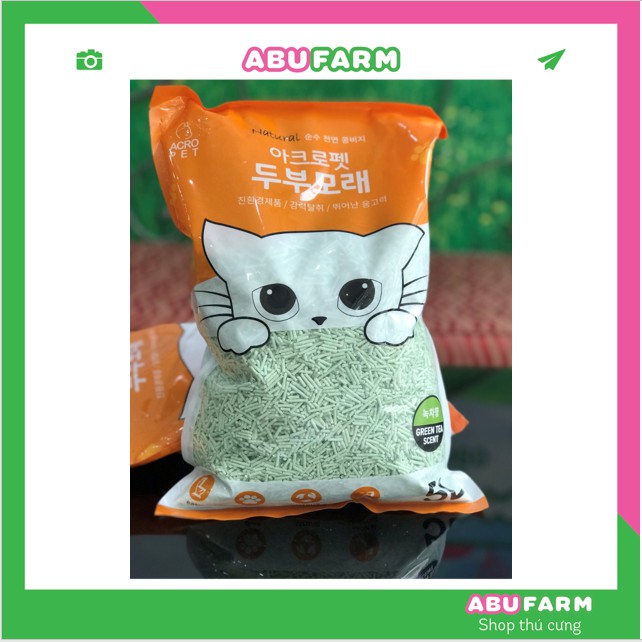 Cát đậu nành TOFU hương trà xanh, lavender ACROPET - cát vệ sinh cho mèo siêu thấm, không bụi