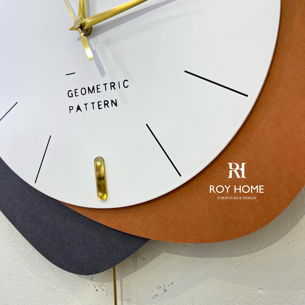 Đồng hồ treo tường Royhome Decor phong cách sáng tạo nghệ thuật mã JT2131Q50