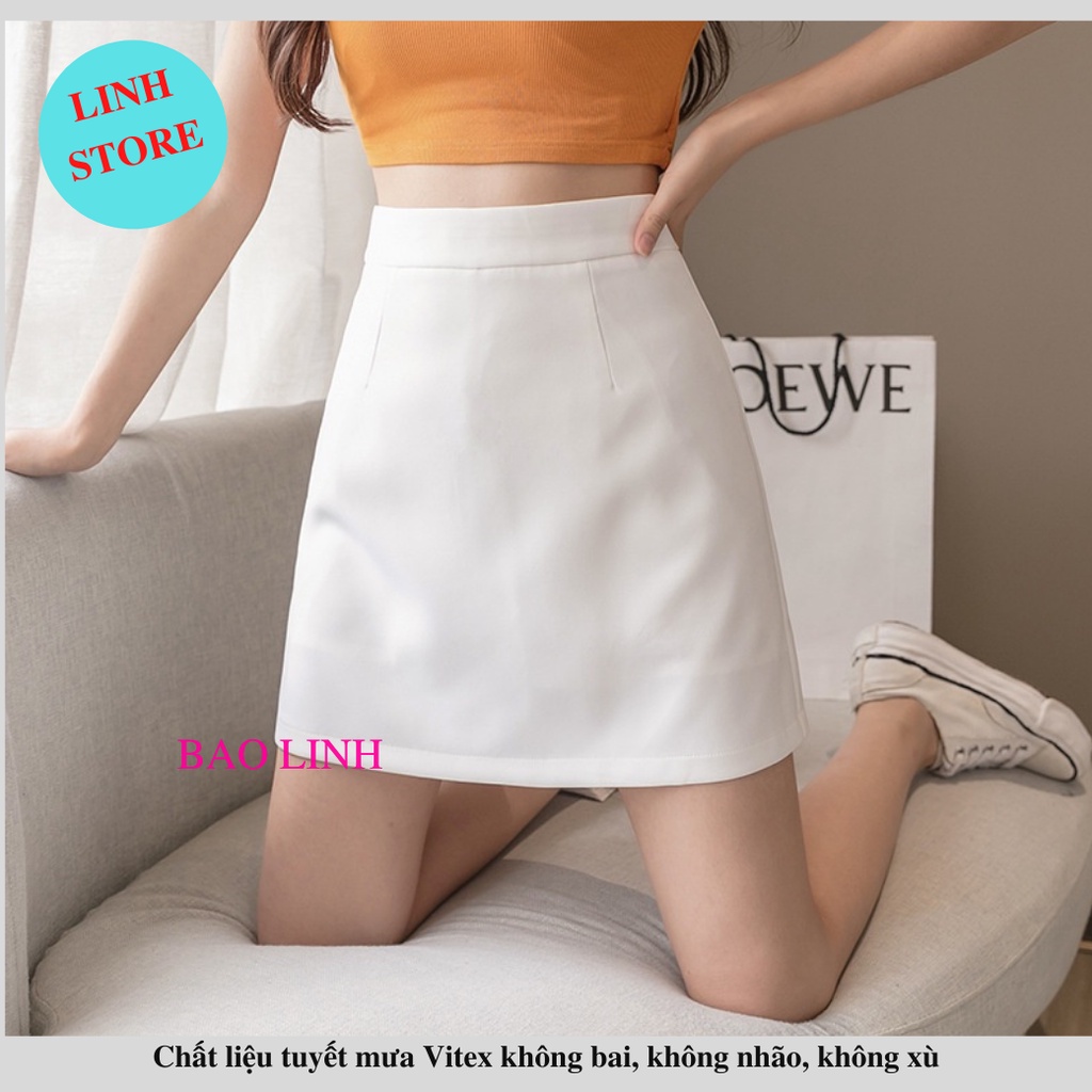 Chân Váy Chữ A Lưng Cao LINH STORE Công Sở Có Lót Trong Chống Lộ Dáng Ôm