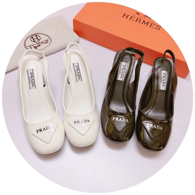 BÁN SỈ SLL GIÀY SANDAL NỮ CÔNG SỞ BÍT MŨI PRAADA GÓT VUÔNG 5p