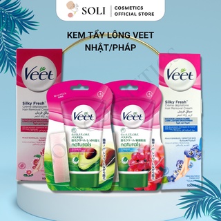 Kem tẩy lông veet bơ nhật bản 150ml, kem tẩy lông veet silky fresh pháp 100ml