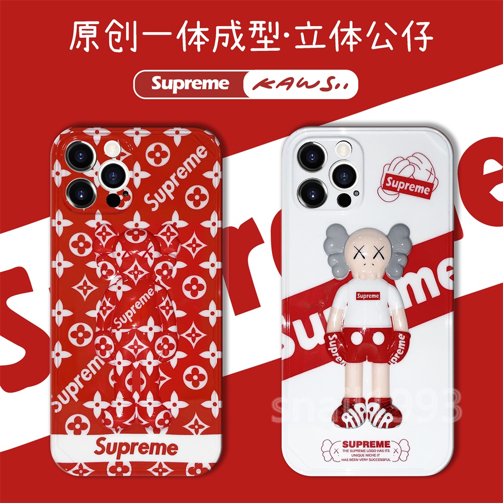 Thời Trang Ốp Điện Thoại Mềm Hình Gấu Kaws Supreme Lv 3d Cho Iphone 12 Pro Max 11 Pro Max X Xs Xr Xsmax 8 7 Plus