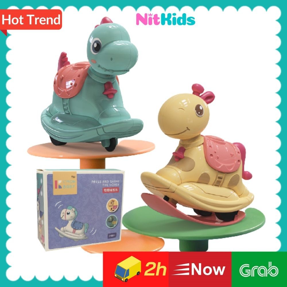 Đồ Chơi Lật Đật Biết Chạy, Ngựa Trượt Bập Bênh Nitkids, Màu Sắc Dễ Thương, Đồ Chơi Cầm Tay, Nhựa ABS