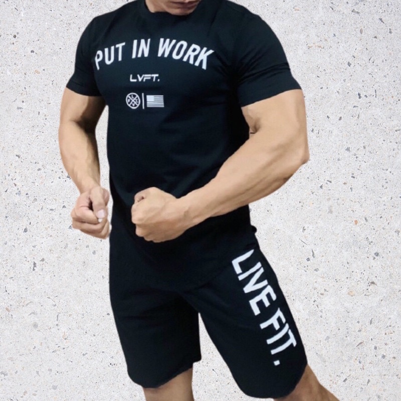 [giảm sốc]áo gym nam LIVEFIT cotton 100% form body cực chất.