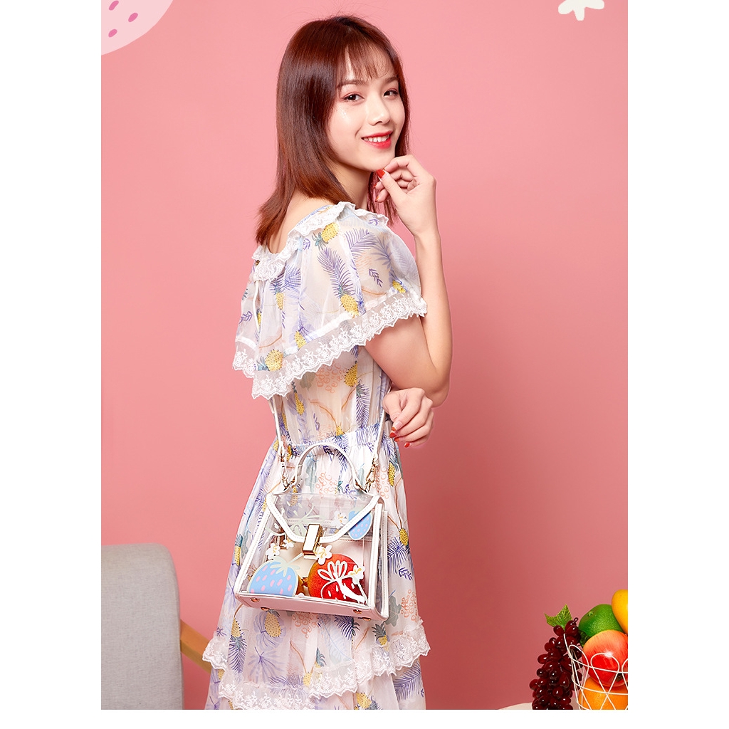 Túi đeo chéo JASMIN NOIR nắp gập bằng da PU phối dây kéo phong cách thời trang đơn giản