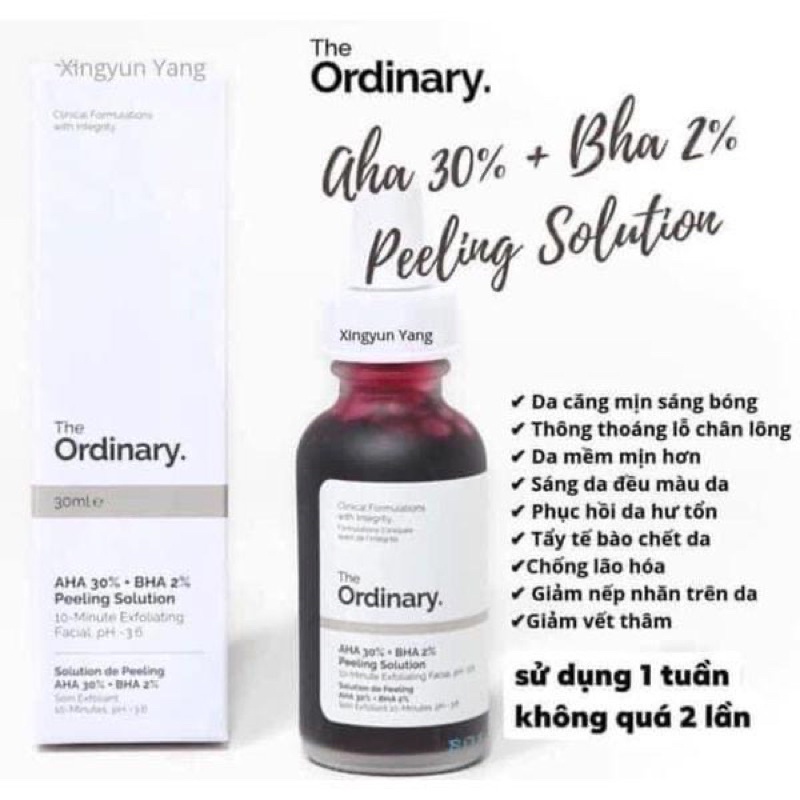 Tẩy da chết hóa học The Ordinary AHA 30% + BHA 2% Peeling 30ml