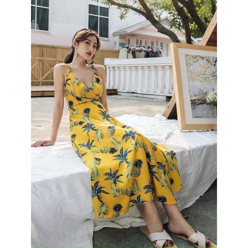 Váy Maxi Hở Lưng Đan Dây Hàng Đẹp | BigBuy360 - bigbuy360.vn