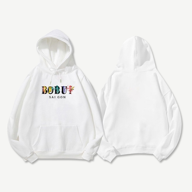 Áo hoodie 2 màu đen trắng nhiều size, áo nỉ bông (N97)