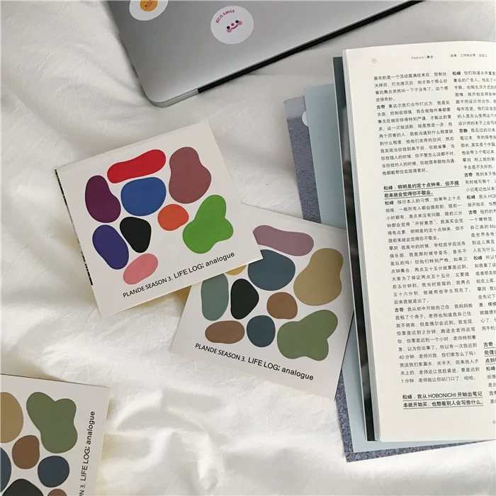 Inklink [Hàng Có Sẵn] Hình Dán Thẻ Kế Hoạch Hình Gấu Cầu Vồng Dễ Thương Phong Cách Hàn Quốc