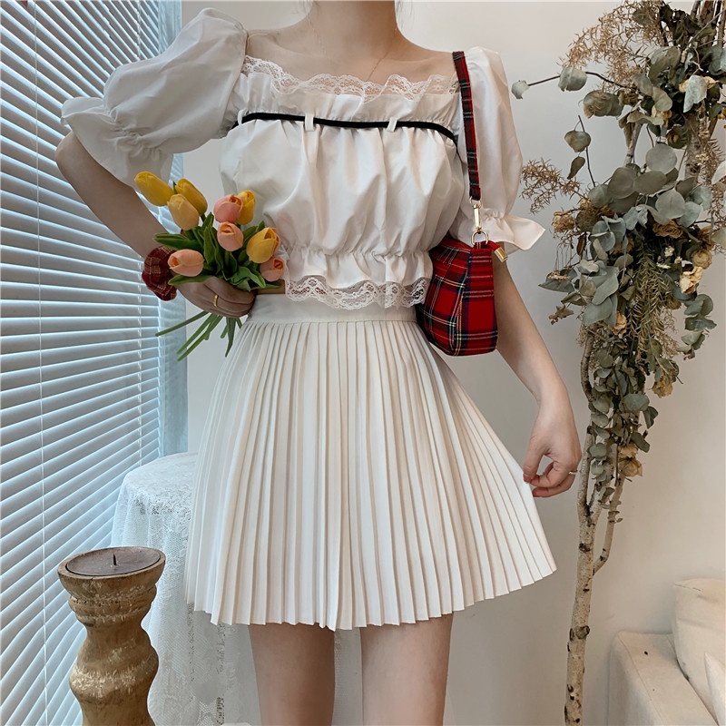 SUXI Chân Váy Ngắn Xếp Ly Lưng Cao Màu Sắc Thời Trang Mùa Hè Cho Nữ