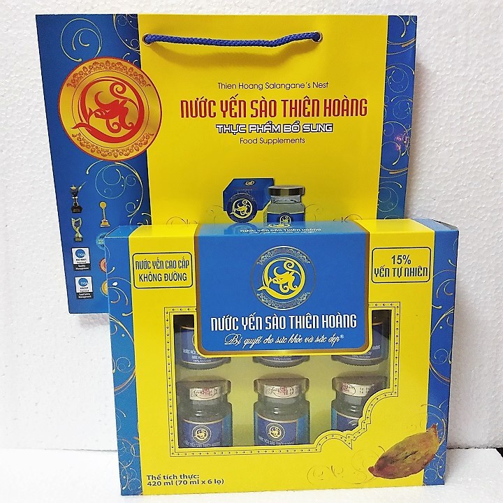 [SIÊU SALE] Nước Yến sào Thiên Hoàng 15% yến tổ cao cấp (70ml x 6 lọ)