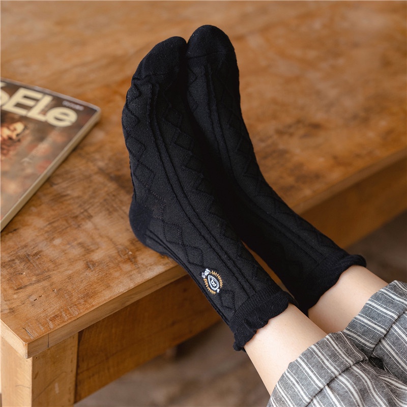 Tất Cổ Cao Cổ Bèo Freesize ERASHOP 079427 - Dễ Thương, Vải Co Giãn 4 Chiều, Phù Hợp Mang Giày Sneaker, Rẻ Đẹp