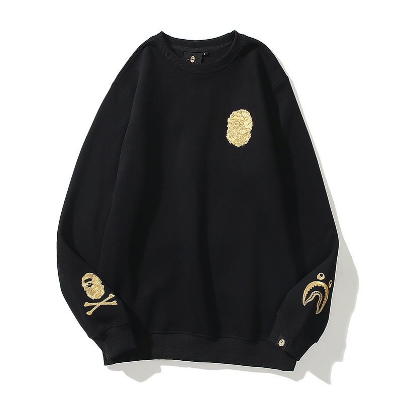 Bape Thời Trang In Áo Len Cotton Unisex