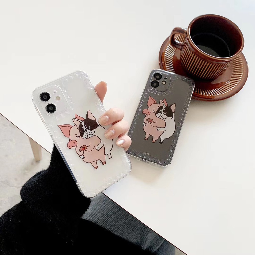 Ốp điện thoại mềm in hình chú heo cho Iphone 7 8 Se2020 7plus 8plus Ix Xr Xsmax 11 Pro Promax 12 12mini Pro Promax | BigBuy360 - bigbuy360.vn