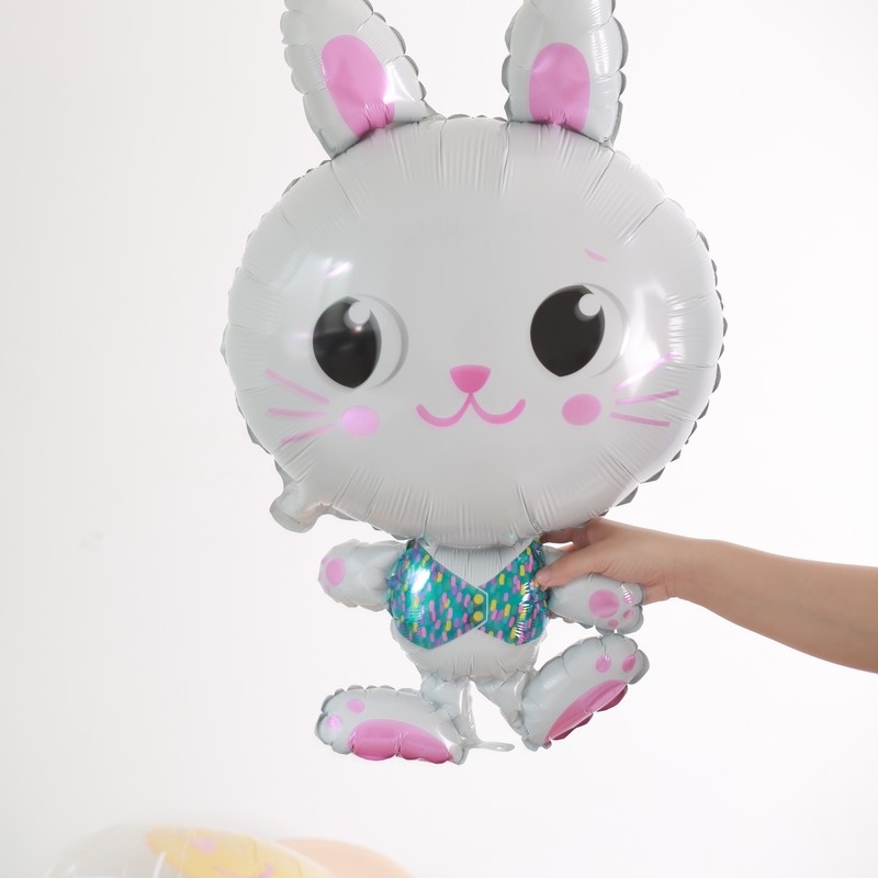 Bong Bóng Lá Nhôm Hình Thỏ Hoạt Hình 80CM Trang Trí Tiệc Sinh Nhật Cho Bé