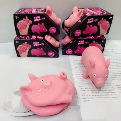 Đồ chơi xả Stress lợn Squizy hồng dẻo kéo dài, co giãn đàn hồi giảm căng thẳng Viễn Dương Computer