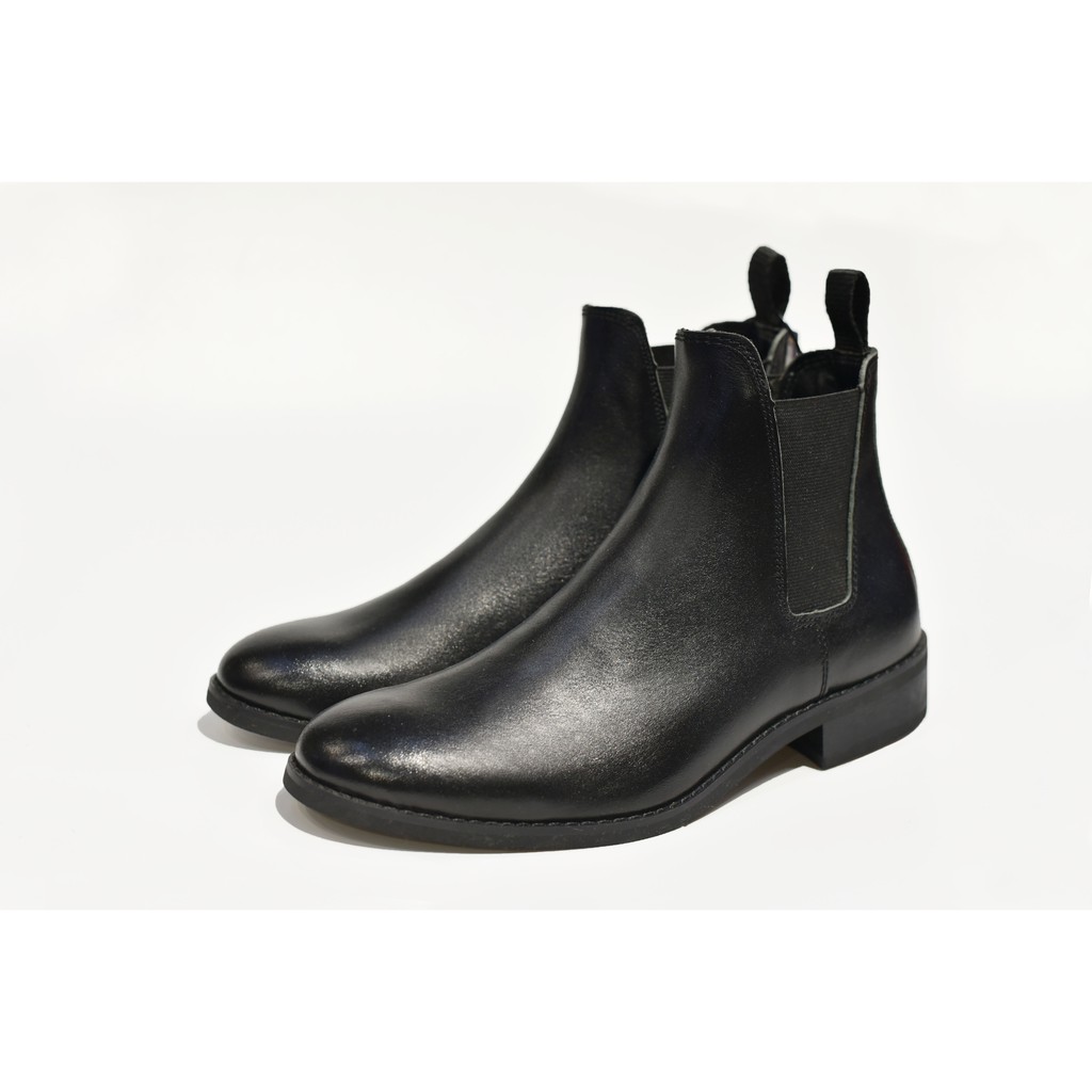 Giày Chelsea boot ss2 màu đen da trơn