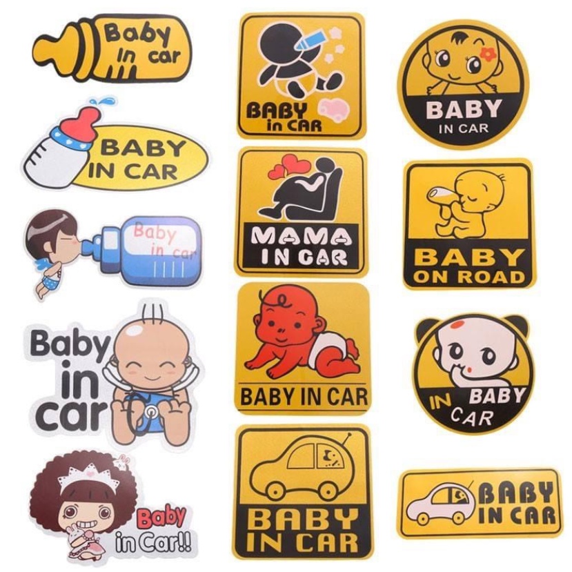 Decal Baby In Car Trang Trí Ô Tô Xe Hơi ngộ nghĩnh - decal dán trang trí ô tô BABY IN CAR